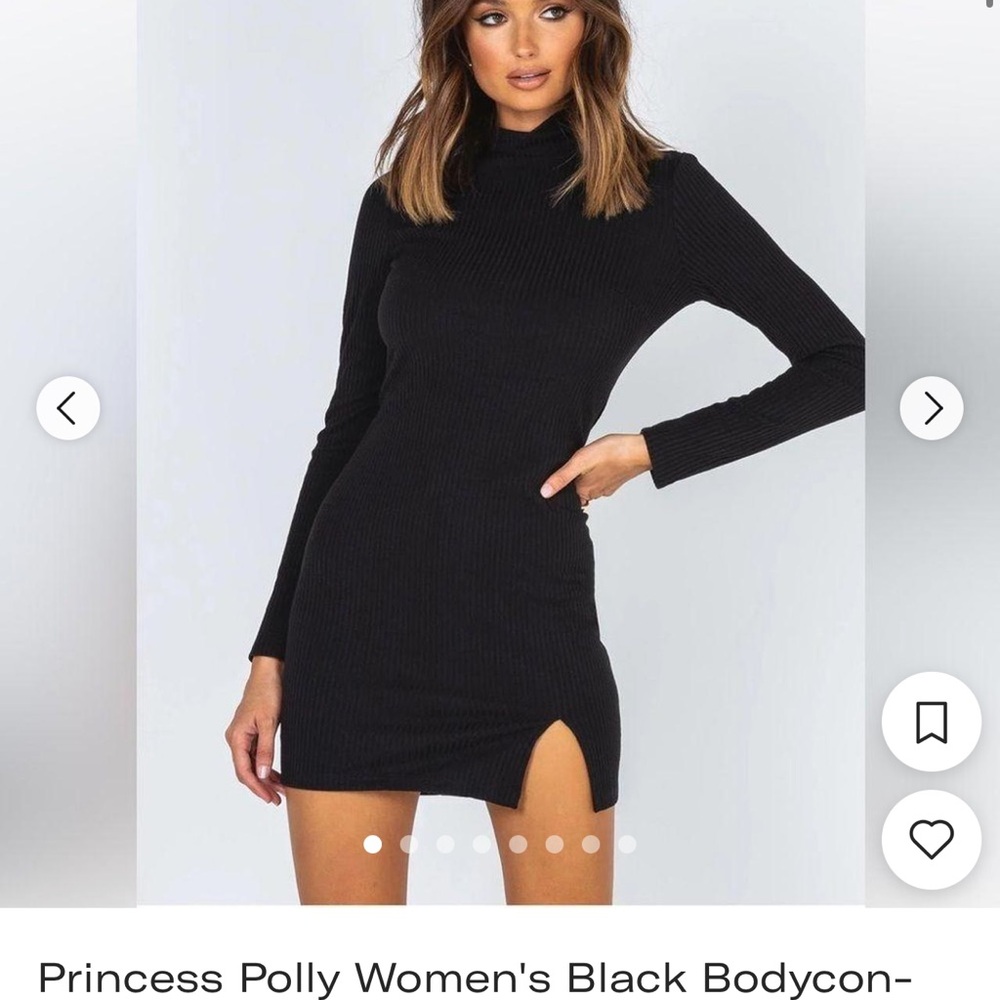 Princess Polly Black Long Sleeve Dress